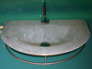 Glaswaschbecken "Fontana 2" nicht durchsichtig, in hellem mellierten grau